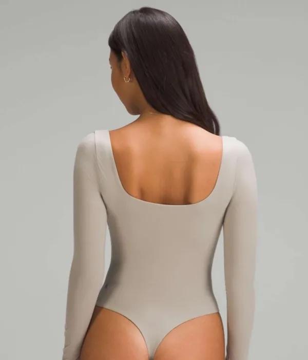 Lululemon Wundermost Nulu Square Neck Bodysuit in Riverstone - Image 3