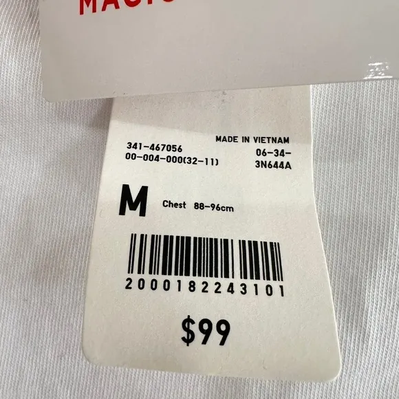 Uniqlo UT Disney Mickey Mouse Pocket T-Shirt White Women Medium NWT Embroidered‎ - Image 6