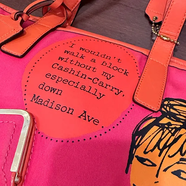 Coach Cashin-Carry Bright Orange Leather Tag Tote Bag - Image 3