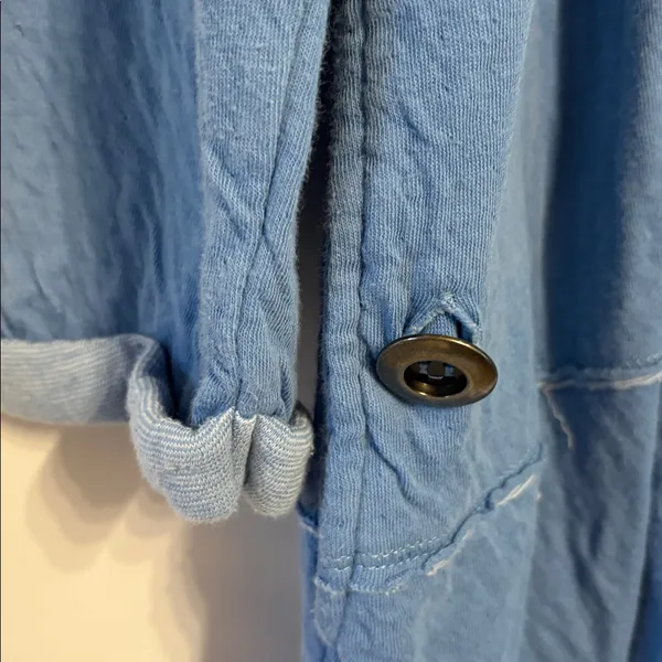 Women’s Multiples Ice Blue Cotton Top SZ S Athleisure Comfy Casual - Image 3