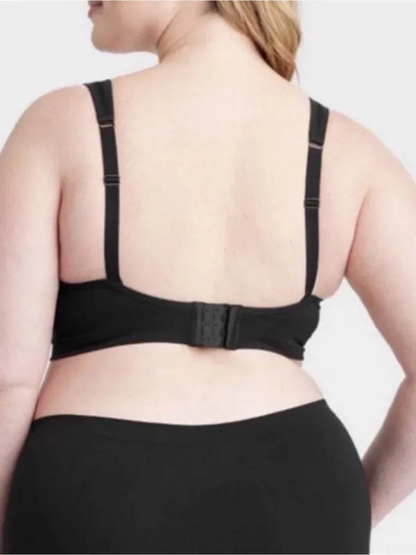 Auden Seamless Knit Lightly Lined Bralette Black Size 1X NWT - Image 2