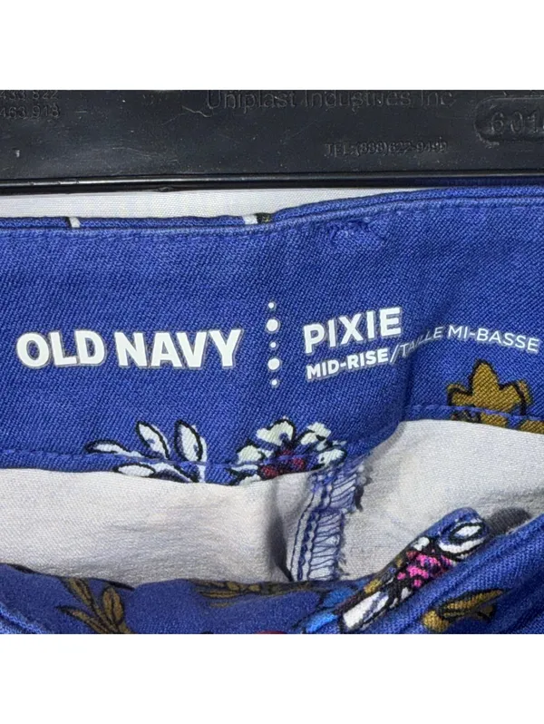 Old Navy Pixie Blue Floral Pants Size 12 - Image 5