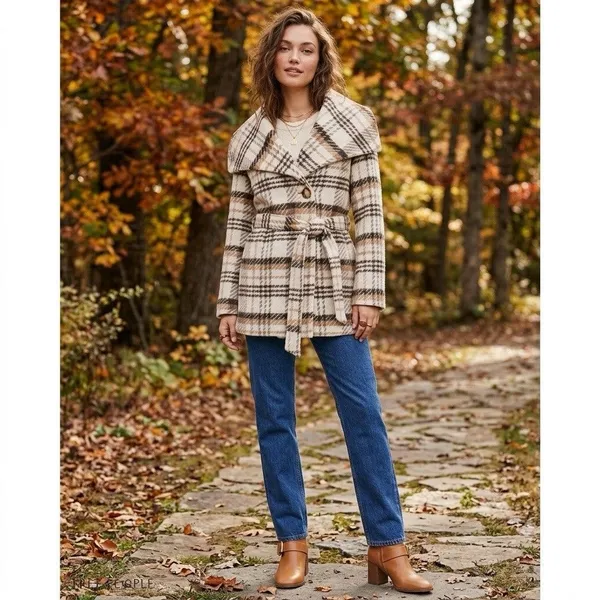 Coldwater Creek Womens Trench Coat Jacket Light Academia Cabin Core Preppy Sz 8 - Image 5