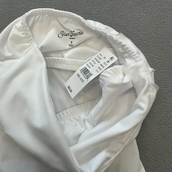 NWT Your Favorite Pacsun Tube Top S Women White Sleeveless Ruched Cropped Blouse - Image 3
