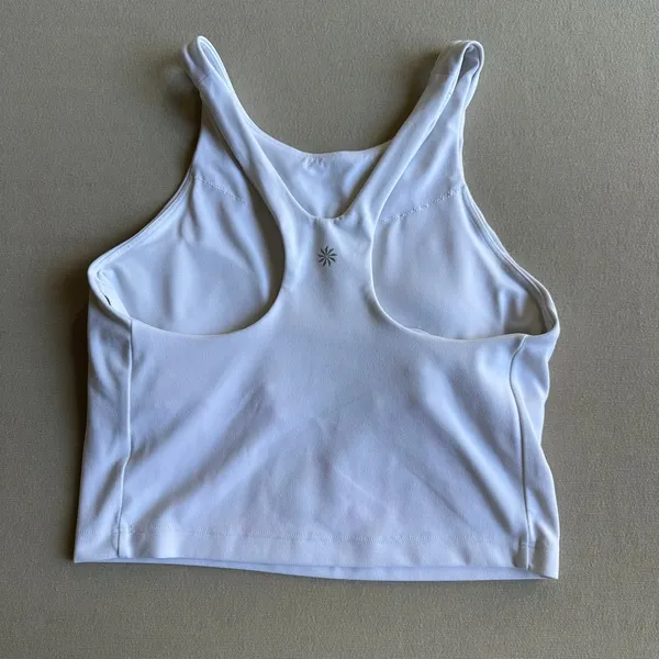 Athleta White Purpose Crop Longline Sports Bra - Image 4