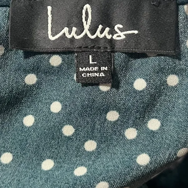 Lulus Women's L Love Always Forest Green‎ Polka Dot Long Sleeve Crop Top Cropped - Image 6
