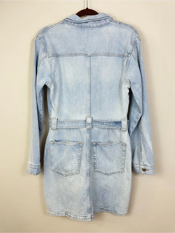 Etica Aurora Moto Denim Mini Dress Size Large‎ - Image 8