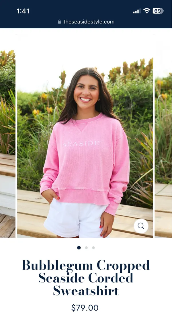 Seaside Corded Cropped Sweatshirt - Image 5