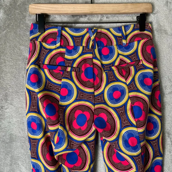 Anthropologie The‎ Essential Slim Trousers Retro Psychedelic Mod 60s Groovy Sz 0 - Image 4