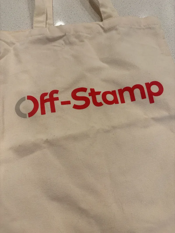 Off stamp tote bag Tan - Image 2