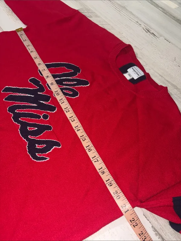 Ole Miss Red Crewneck Knit Sweater - Image 9