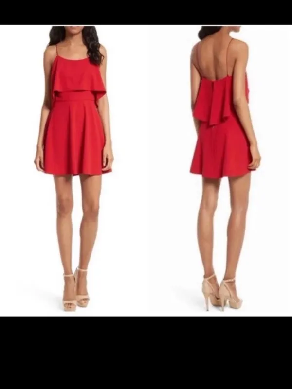 Alice + Olivia Kipp Mini Red Dress Size 4 - Image 3