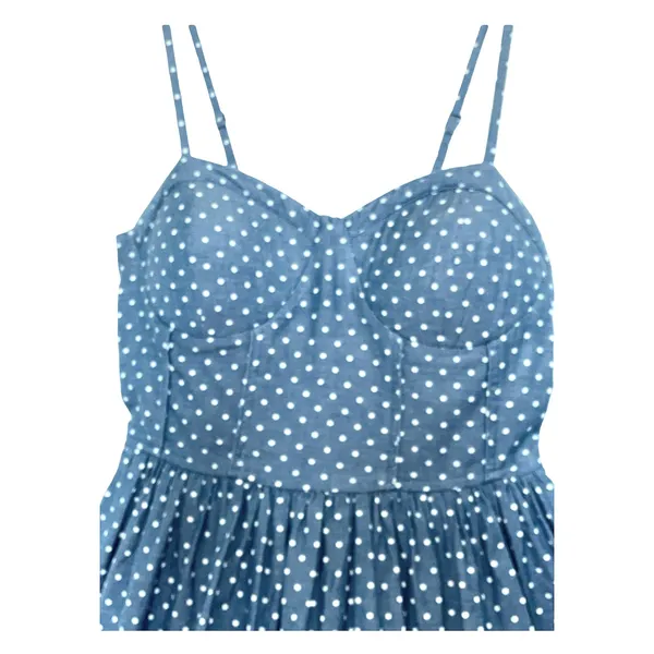 American Rag Co. Blue with white Polka Dots Corset Mini Dress size Medium - Image 3