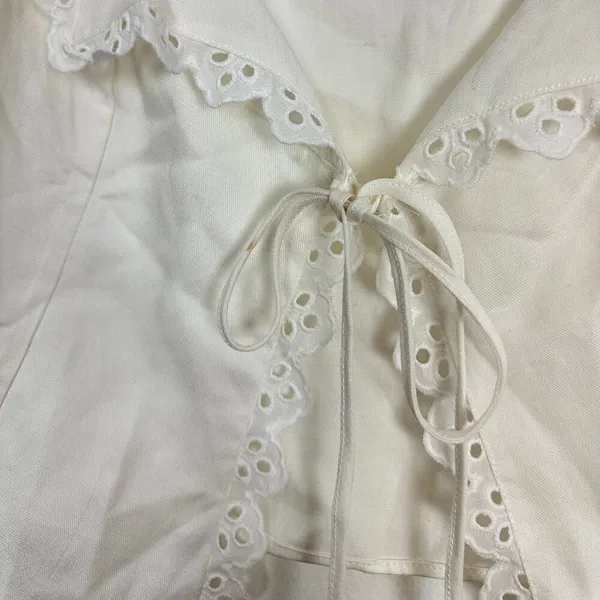 HOUSE OF CB Amber Lace Trim Top in White Size Small - Image 7