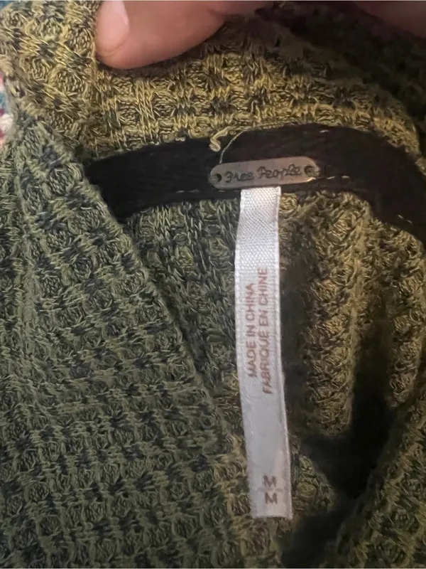 Free people Olive Green Women's Sweater - Lightweight Knit - Image 9