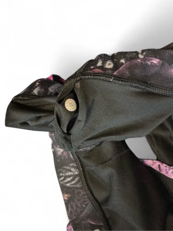 lululemon athletica Black Sports Bra with Pink Floral Straps - Image 3