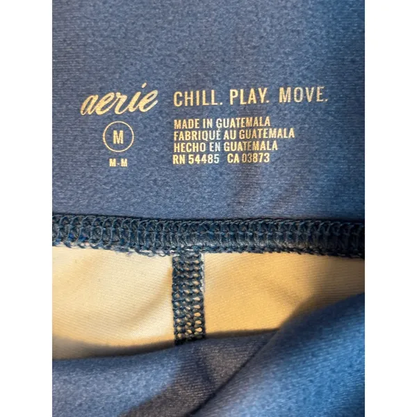 Aerie Chill Play Move Blue Mountain Landscape Print High Waisted Leggings M - Image 7