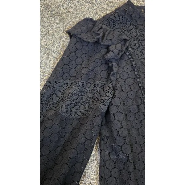 Express‎ Women's Black Long Sleeve Lace Top Dressy Trendy Party Classy Size XS - Image 6