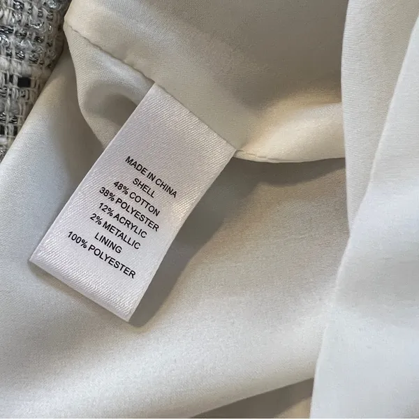 CeCe Cynthia Steffe Metallic Tweed Dress White Sz 2 - Image 10