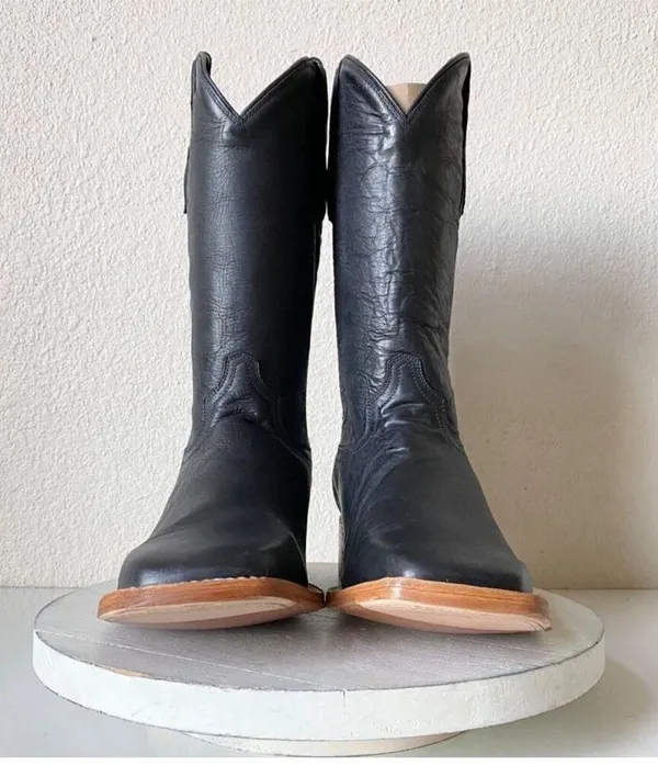 Square toe country boots Black Size 10 - Image 4