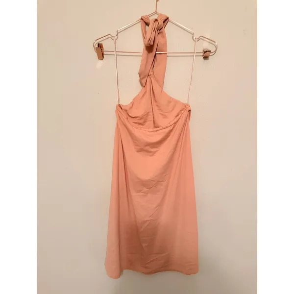 Susana Monaco Mini Dress Women S Peach Twisted Halter Neck Jersey‎ Summer A-Line - Image 3