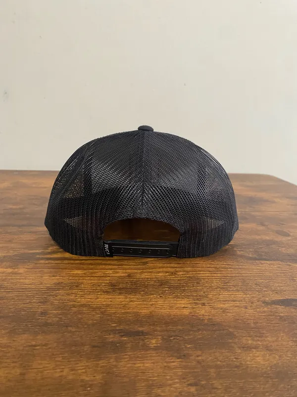 RVCA Black Mesh Patch Snapback Hat - Image 2