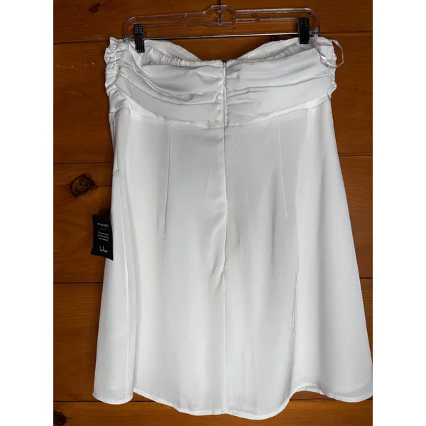 NWOT Lulus Gillian White Pleated Strapless Mini Dress Party Cocktail Classy XS - Image 4