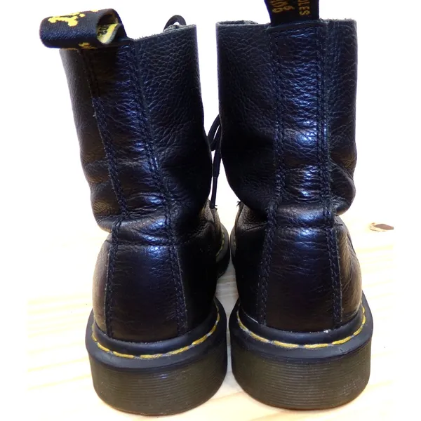 Dr Martens 1460 Pascal Boots Womens Black Size 7 Pebbled Leather Lace Up Combat - Image 4