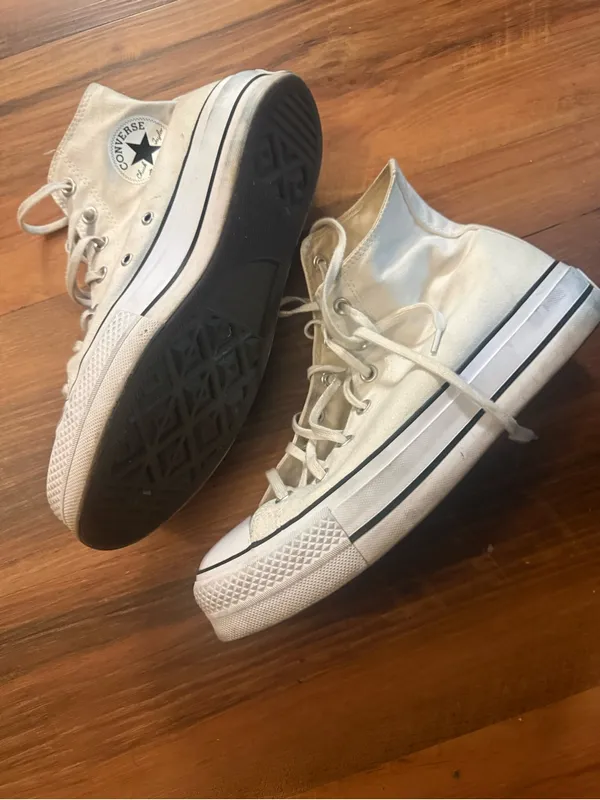 Converse High-Top Sneakers in Off-White - Image 3