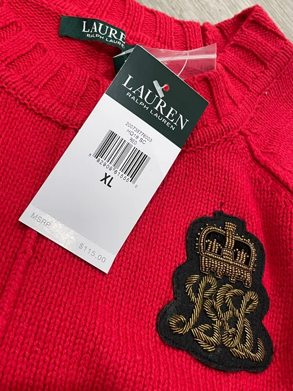 Ralph Lauren Red Crewneck Sweater - Image 4