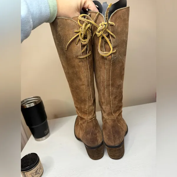 Born Women's Felicia Boot Size 7 M Tall Block Heel Brown Distressed Western Boho - Image 7