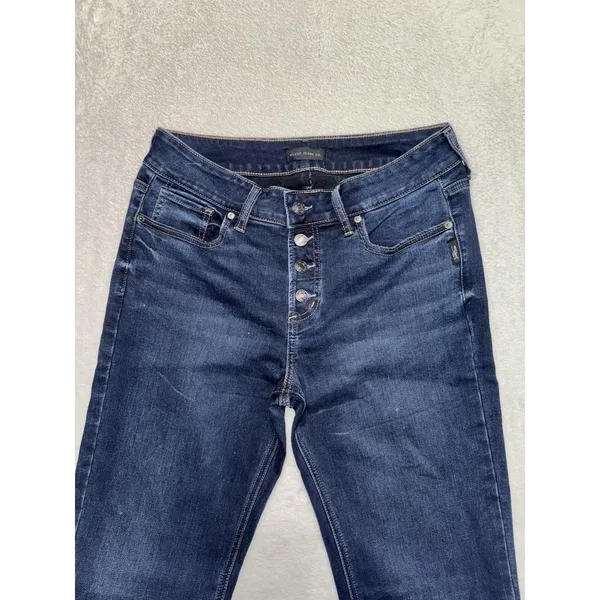 Silver Jeans Co Women's Suki Mid Rise Slim Boot Jeans Blue Dark Wash Size 31 - Image 2