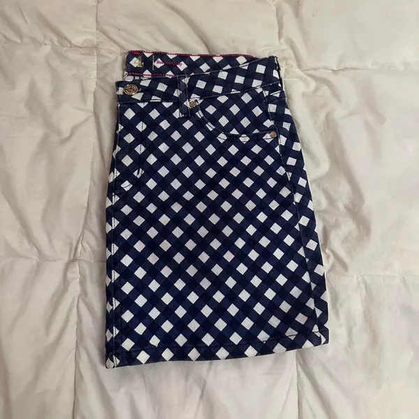 Kate spade blue checkered gingham mini skirt  - Image 3