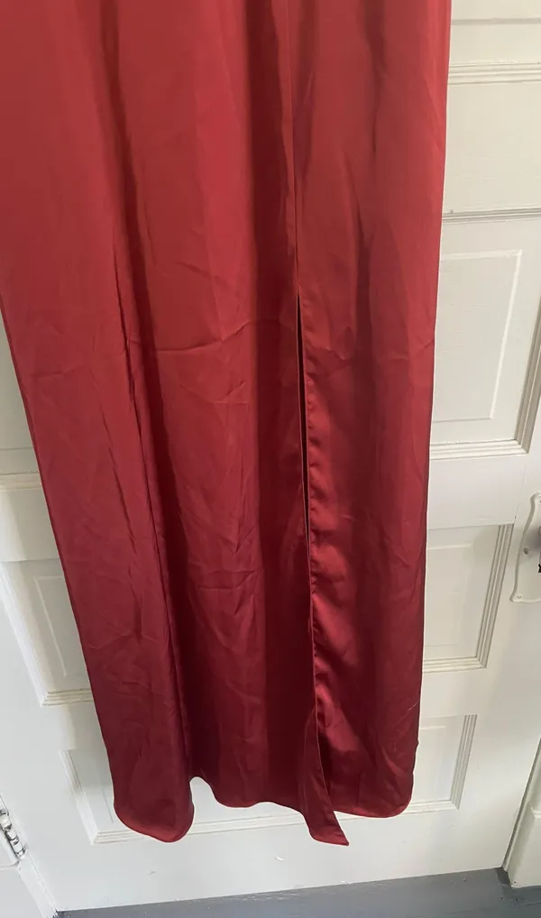 Azazie Jenna Rust Satin Formal Dress - Image 6