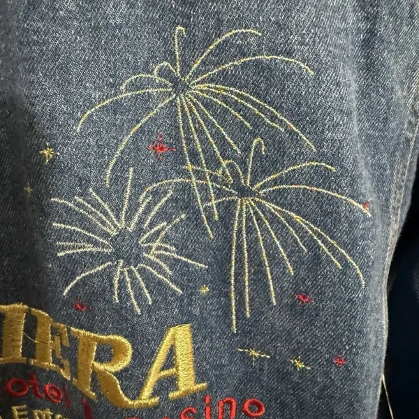 Vintage 90s Riviera Blue Denim jean Jacket with embroidery - Image 6