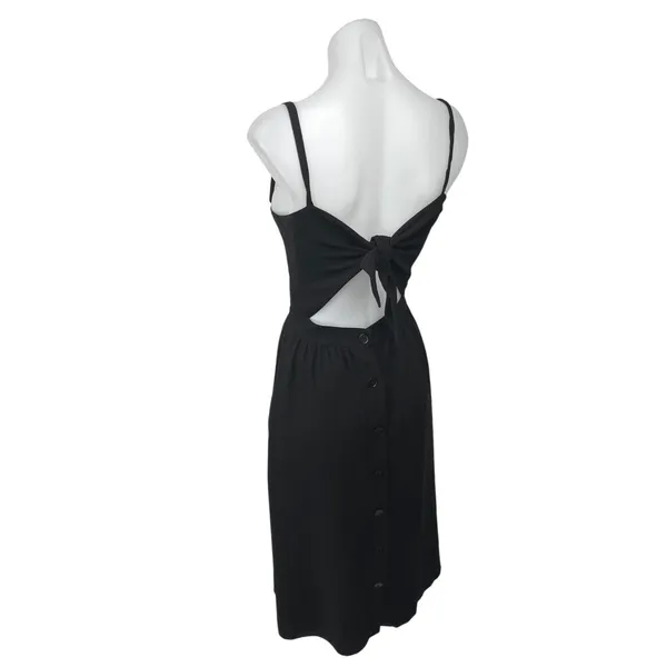 Aritzia Wilfred Women's Black Smocked Sleeveless Cami A Line Mini Dress Size S - Image 3