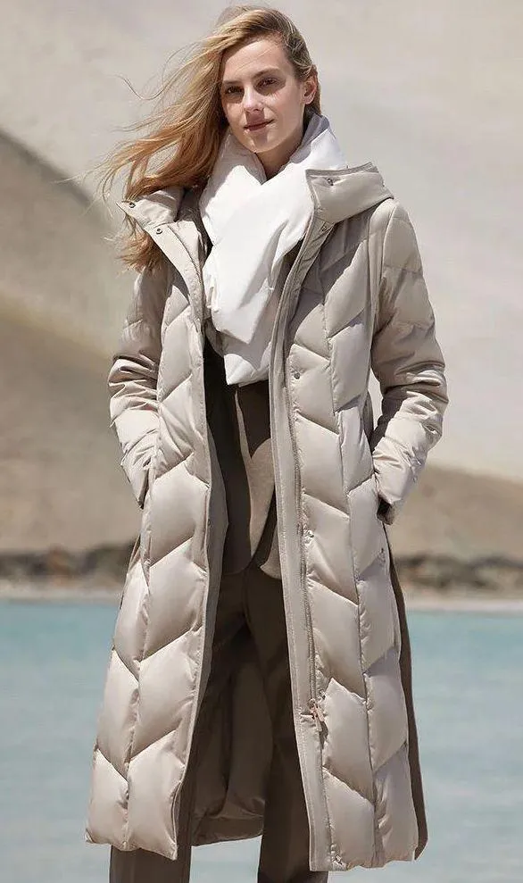 Goelia Goose Down Jacket Tan Size M - Image 3