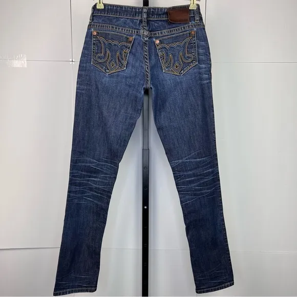 MEK DNM Avalon Cigarette Jeans Women 28 Dark Wash Low Rise Skinny Y2K - Image 3