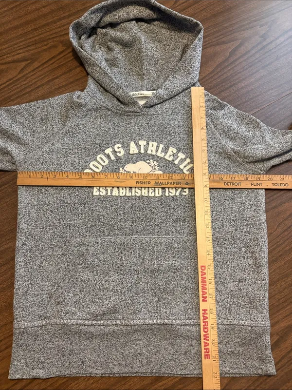 Roots Medium Grey Hooded Pullover Sweatshirt - Image 4