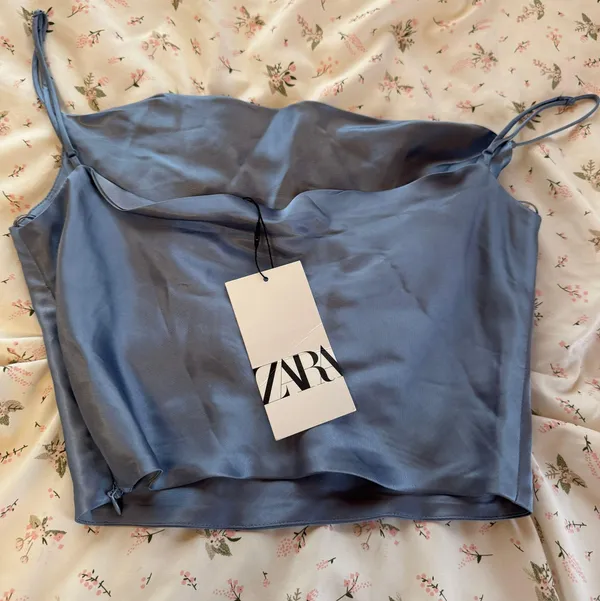 Zara blue satin top - Image 4