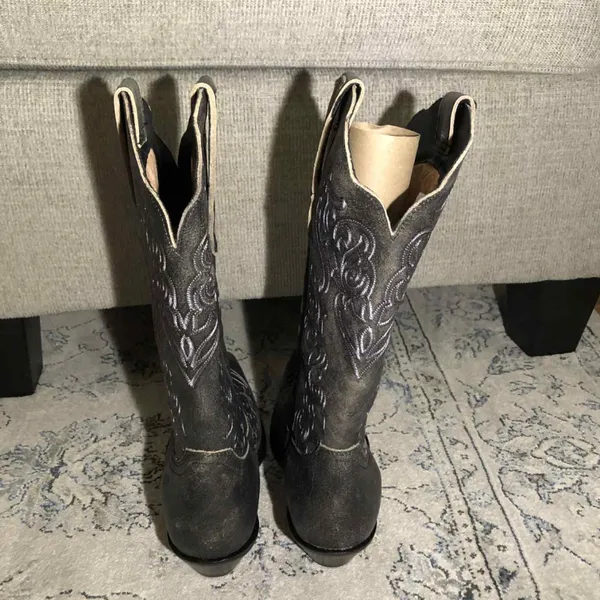 Dingo Flirty N' Fun Embroidered Cowboy Boots Mid Calf Mid Heel - Image 6