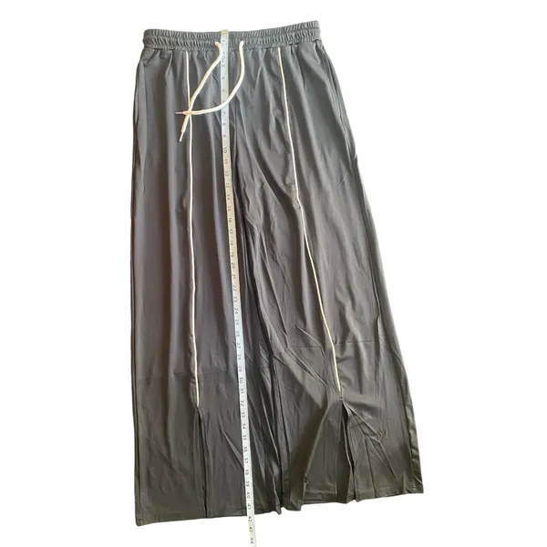 Daisy Street Wide-Leg‎ Track Pant Low Rise Style With Relaxed Loose Slit Leg - Image 4
