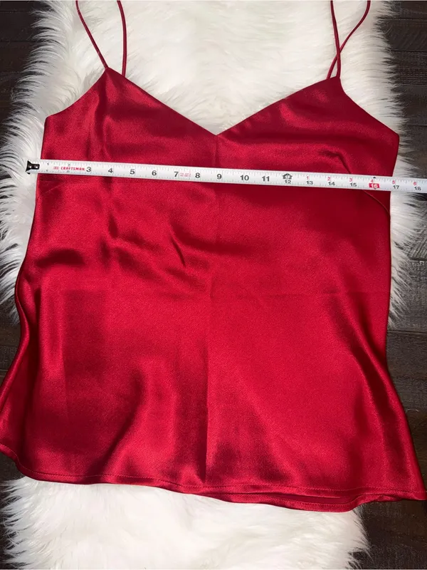 Galvan London Red Satin Spaghetti Strap Cami Top Sz 8 - Image 2