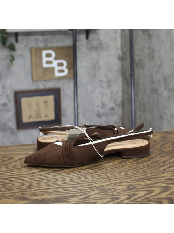 NWT A New Day Womens Twiggy Multi Buckle Mini Heel Flats 94303759 Brown 8M - Image 9