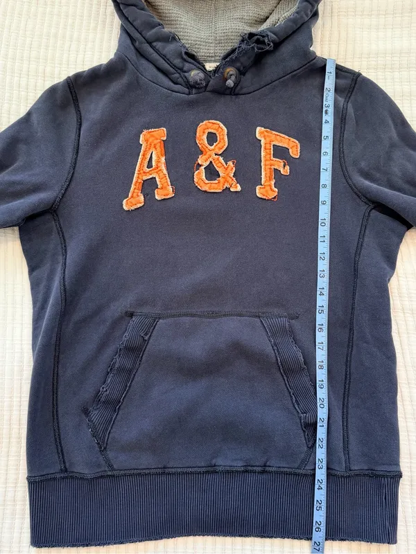 Abercrombie & Fitch Y2K Vintage Distressed Muscle Fit Hoodie Size Large - Image 10