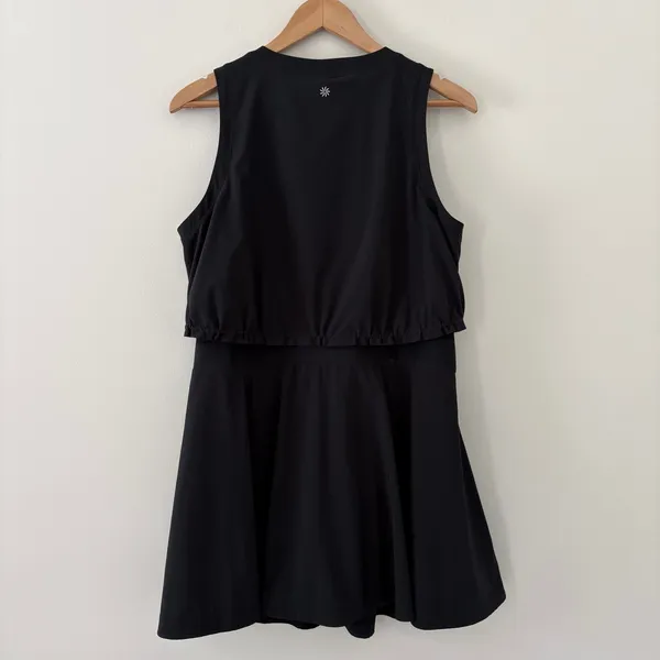 Athleta Dress Venture Out 12 Black Athletic Hiking Zip Front Built-in Shorts - Image 6