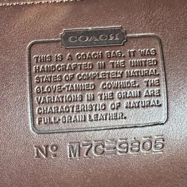 Coach Vintage Equestrian Slim Bucket Bag Mahogany Brown Leather Crossbody 9806 - Image 2
