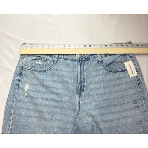 Aeropostale Low Rise Baggy Distressed Light Wash Jeans 18R Y2K Skater Jeans - Image 3