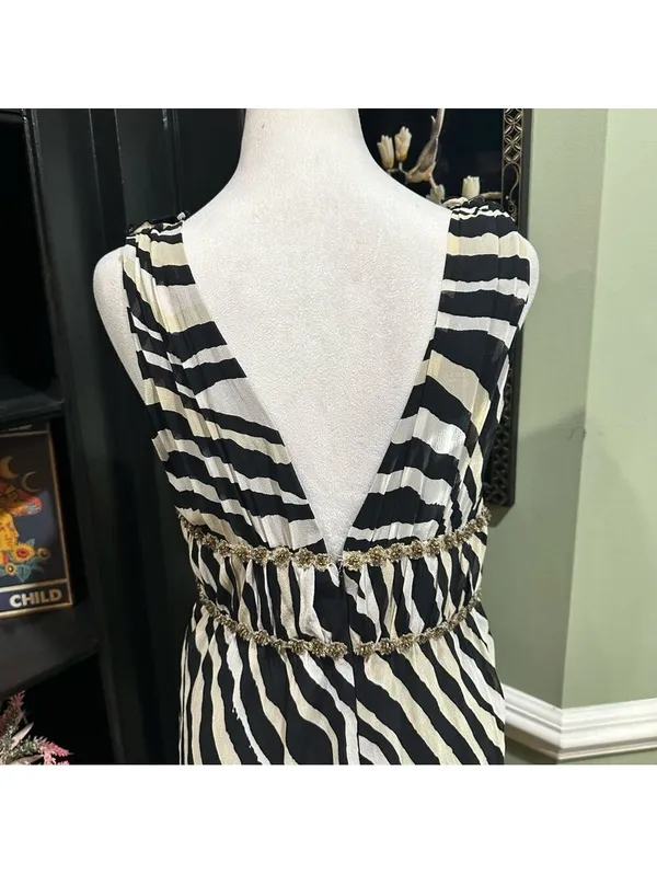 Trina Turk Zebra Print Silk Dress – Size Medium (8) – Ashley Tisdale 2000s - Image 8