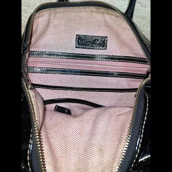 Dooney & Bourke satchel black patent leather Glossy Double Handles‎ - Image 5
